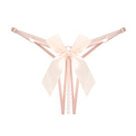 Load image into Gallery viewer, Beaded Bow Crotchless Thong