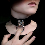 Load image into Gallery viewer, O-ring Cowhide Bondage Collar (Pure Handcraft)