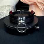 Load image into Gallery viewer, O-ring Cowhide Bondage Collar (Pure Handcraft)