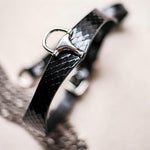 Load image into Gallery viewer, Silver Lock Snake Skin Collar Set (Pure Handcraft)