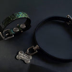 Load image into Gallery viewer, Rivet Green Snake Skin Bracelet Collar (Pure Handcraft)