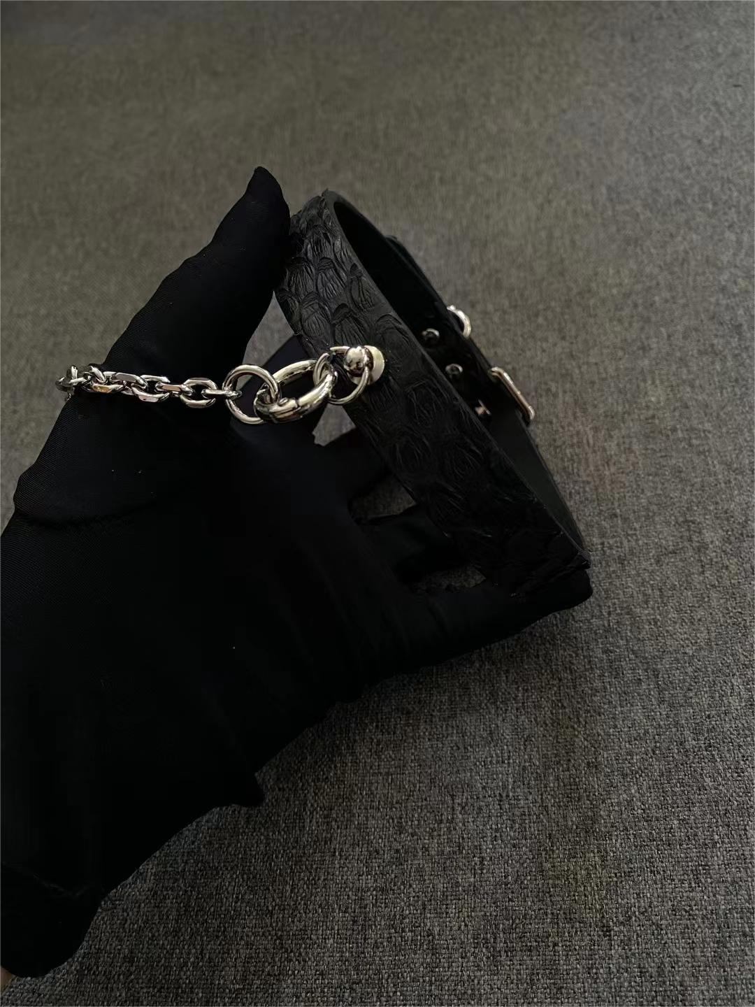 Charcoal black pendant python collar (pure handcraft)