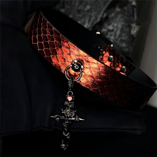 【Blue Blood】 Cross Collar (Pure Handcraft)