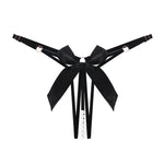 Load image into Gallery viewer, Beaded Bow Crotchless Thong
