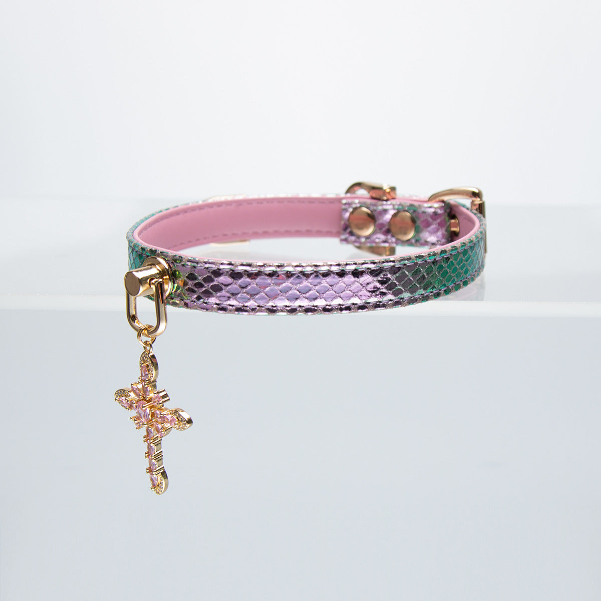 Crystalline Cross Collar