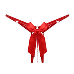 Load image into Gallery viewer, Beaded Bow Crotchless Thong
