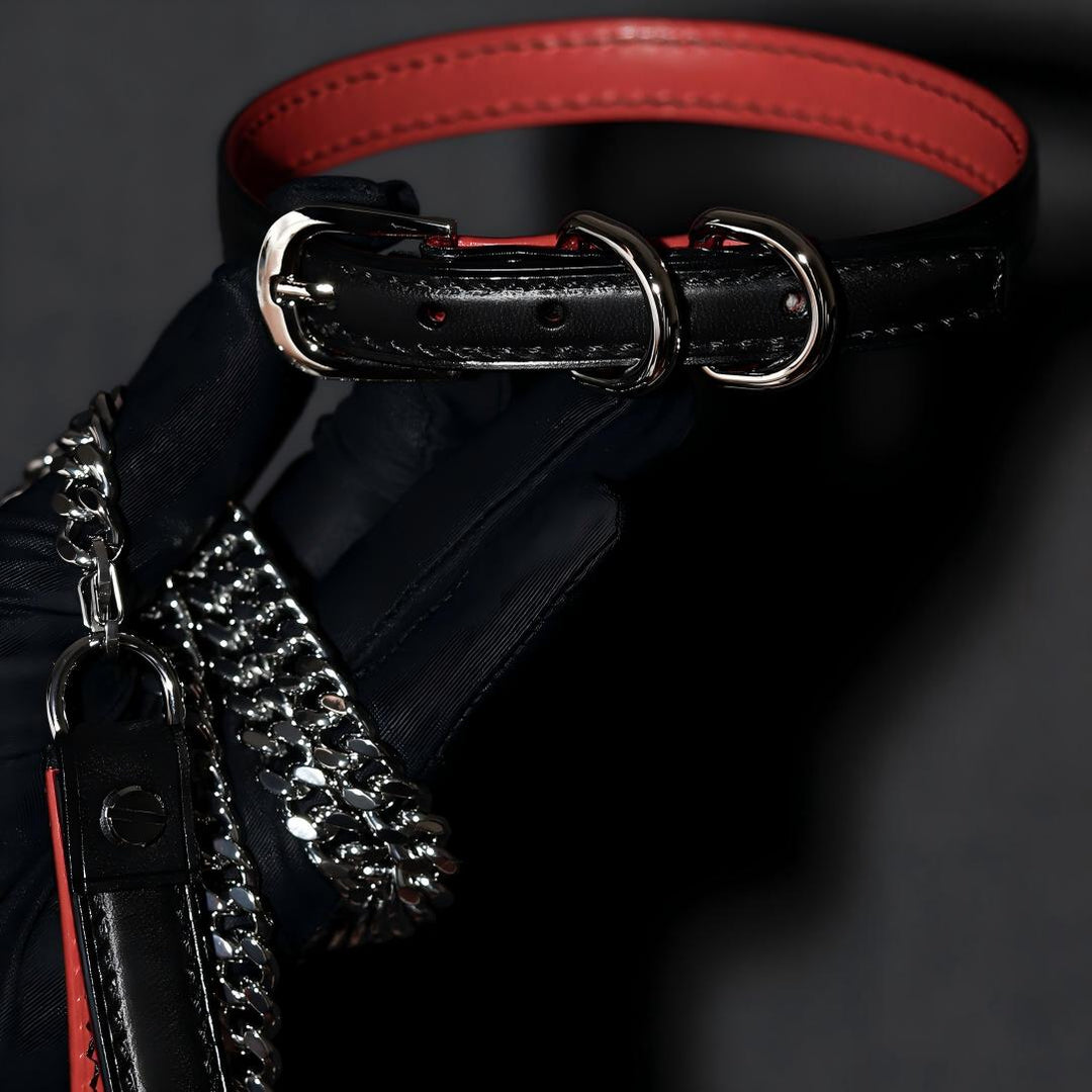 RUBY Lining Cowhide Bondage Collar (Pure Handcraft)