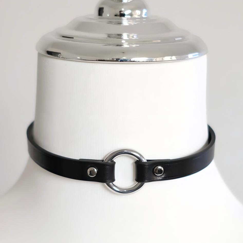 O-ring Cowhide Collar(Pure Handcraft)