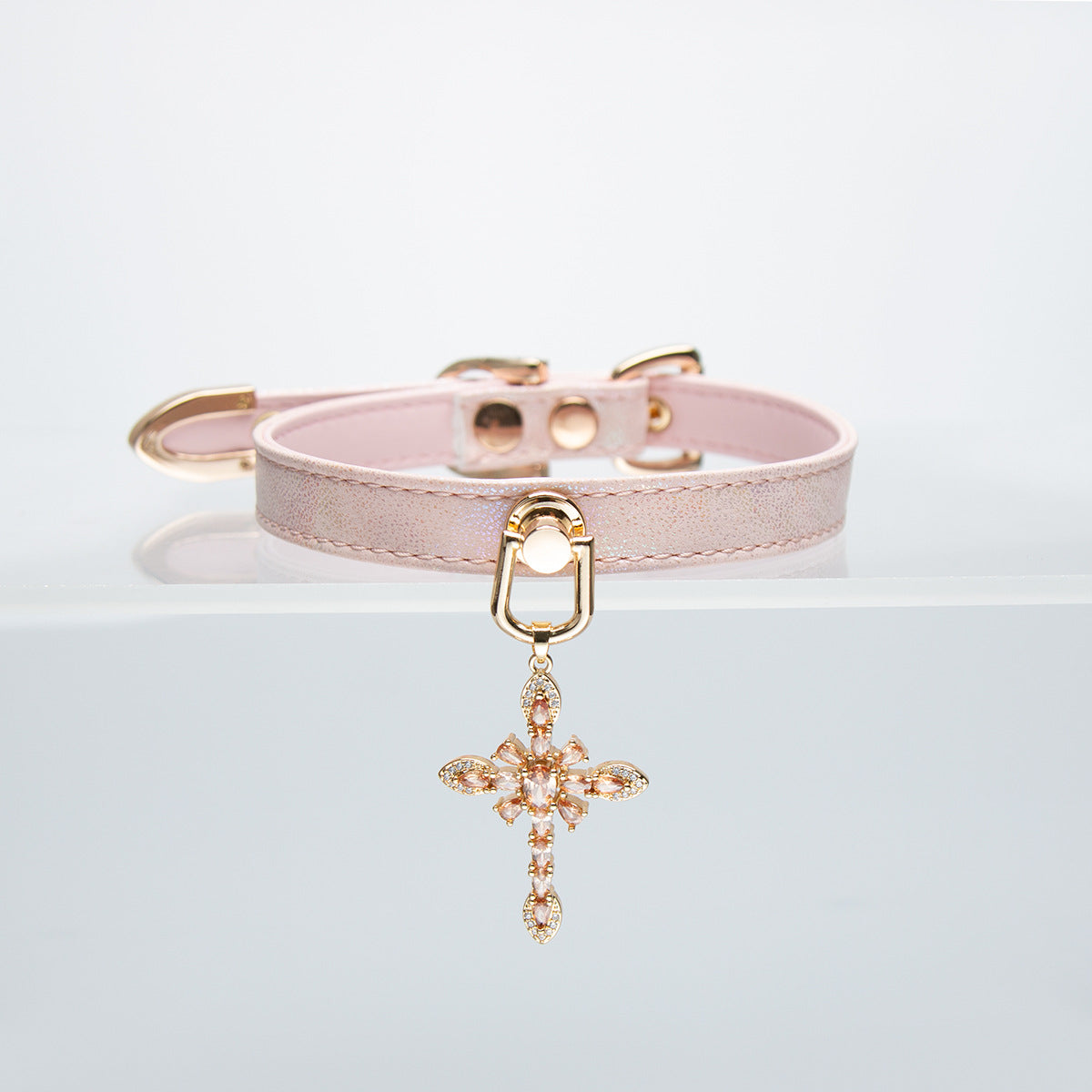 Crystalline Cross Collar