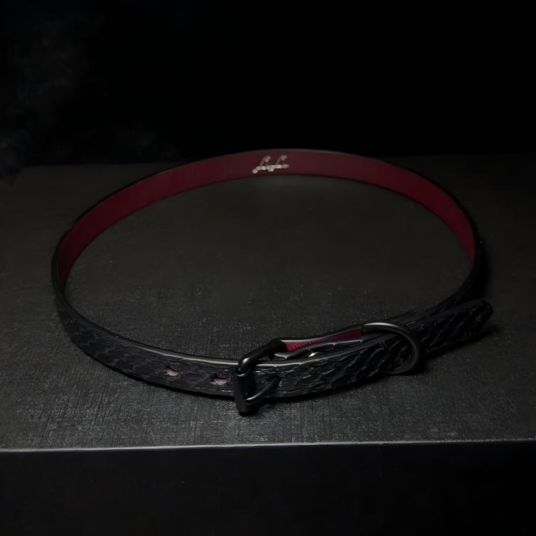 Claret Snake Skin Collar(Pure Handcraft)
