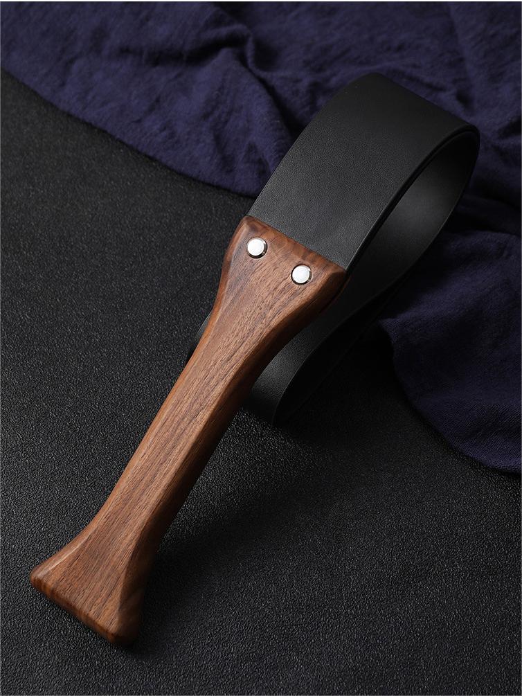 Walnut Wood Leather Strap Paddle