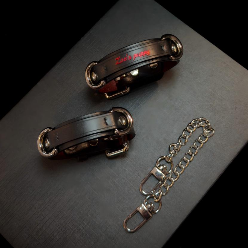 Cowhide bondage cuffs(pure handcraft)