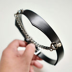 Load image into Gallery viewer, Silver Chain Cowhide Collar Set(Pure Handcraft)
