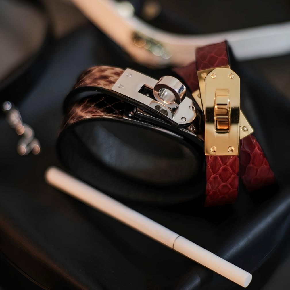 Kelly Lock Snake Skin Bracelet Collar (Pure Handcraft)