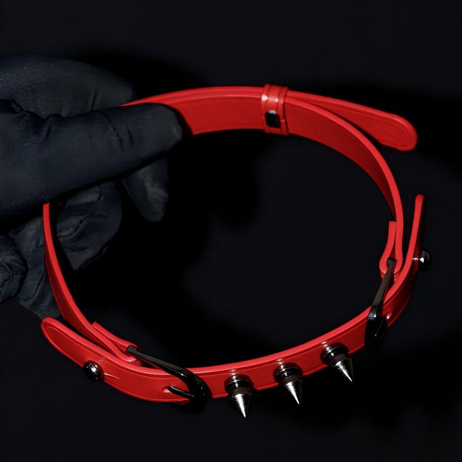 Rivet Cowhide Bondage Collar (Pure Handcraft)