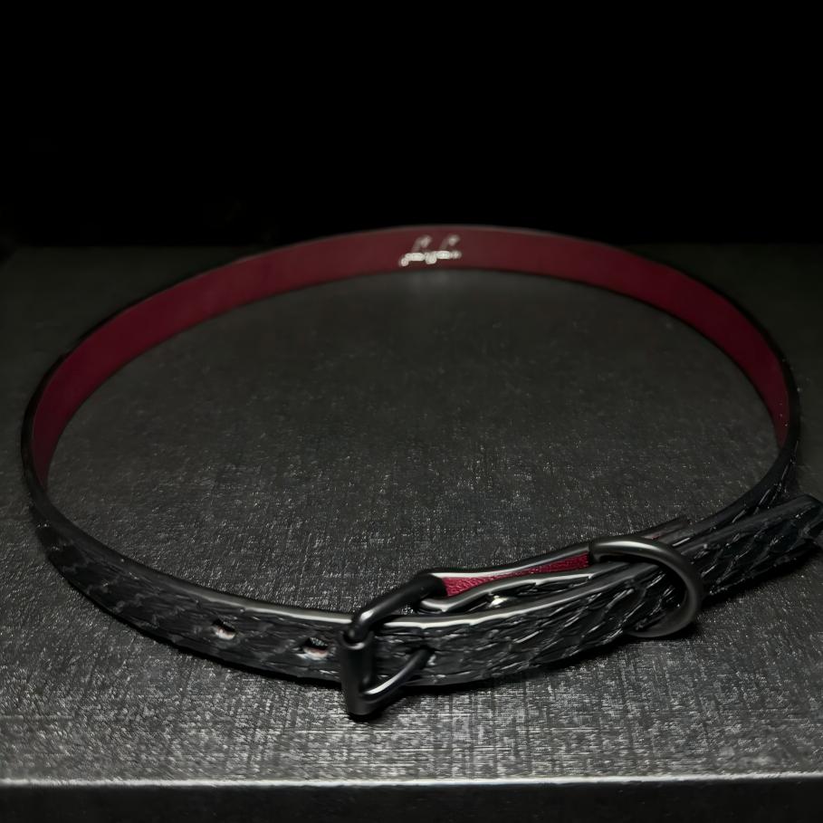 Claret Snake Skin Collar(Pure Handcraft)