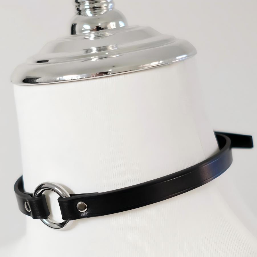 O-ring Cowhide Collar(Pure Handcraft)