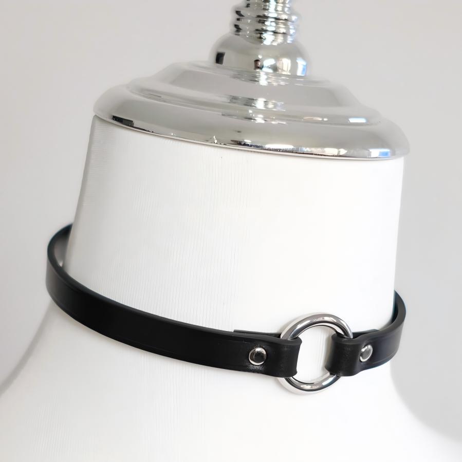 O-ring Cowhide Collar(Pure Handcraft)