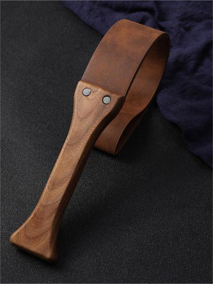 Walnut Wood Leather Strap Paddle